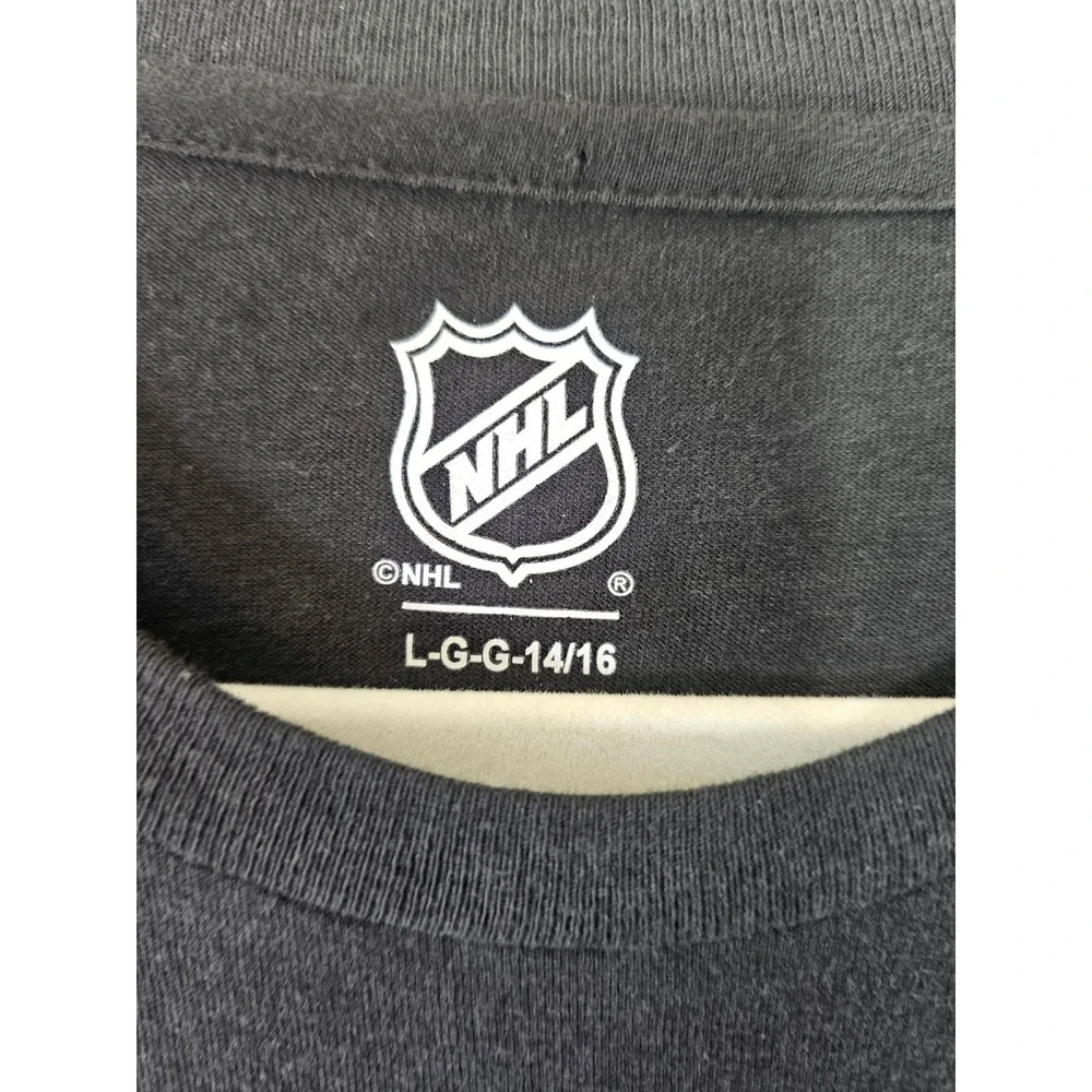 NHL Pittsburgh Penguins Long Sleeve Shirt Kids L 14/16 Black Graphic Tee NWT New